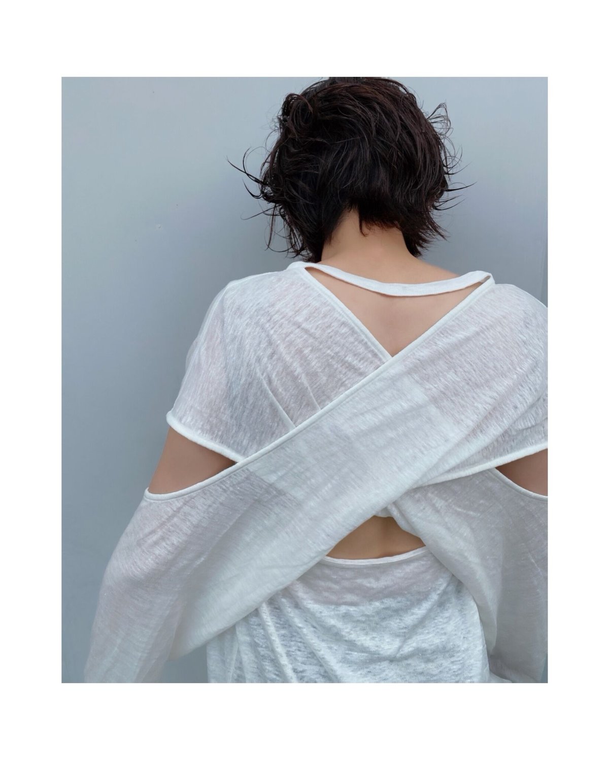 ERiKOKATORi「backless linen T-shirts」WHT. | gout