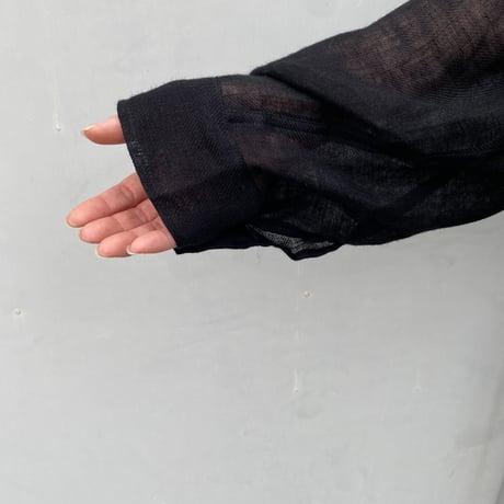 ERiKOKATORi「linen gawze shirts」black.