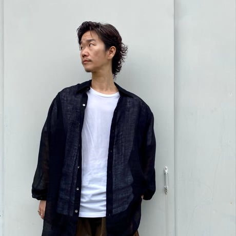 ERiKOKATORi「linen gawze shirts」black.