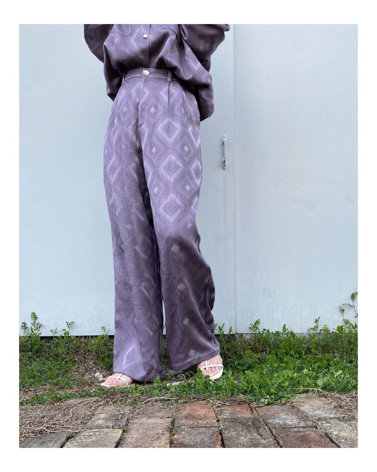 ERiKOKATORi「gisha jacquard pants」purple. | gout ERiKOKATORi「gisha jacquard pants」purple. | gout