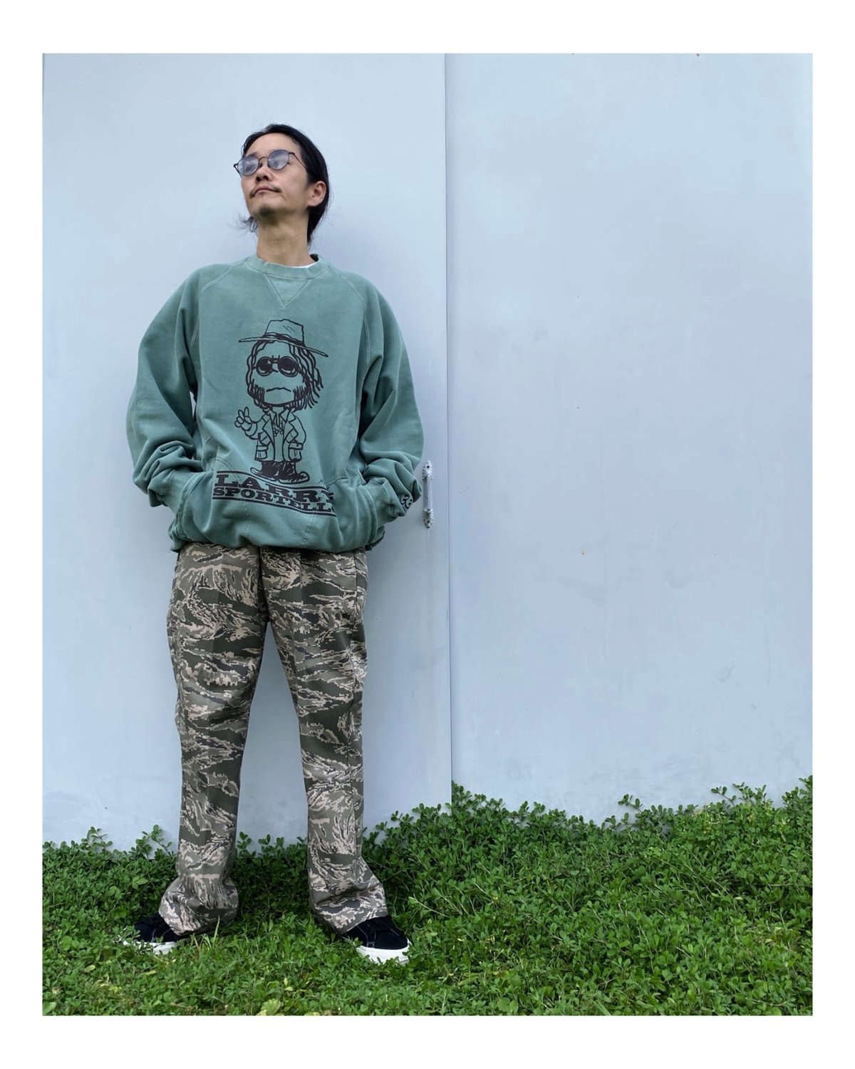 BLACK WEIRDOS「Crewneck Sweat Shirt」green. | gou