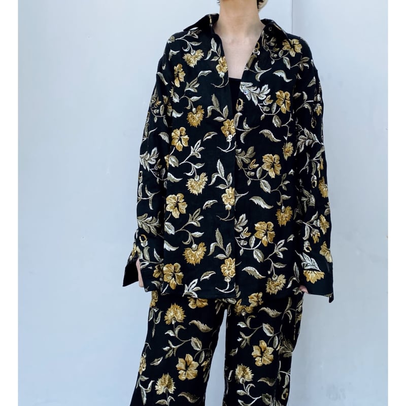 ERiKO KATORi flower jaquard puffsleeve