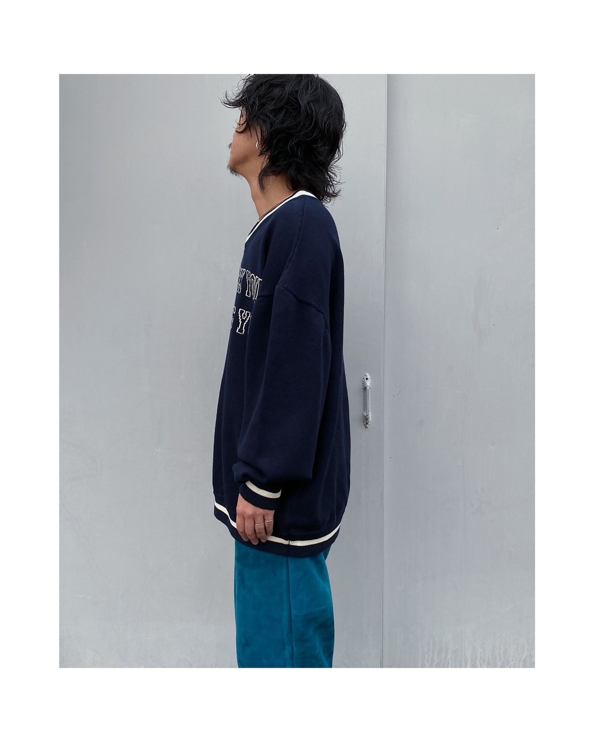 SON OF THE CHEESE / THE JAR V NECK 袖Tシャツ/L/ナイロン/NVY/SC1610-CT01 SON OF THE CHEESE「50% V neck」 | gouter le cabinet