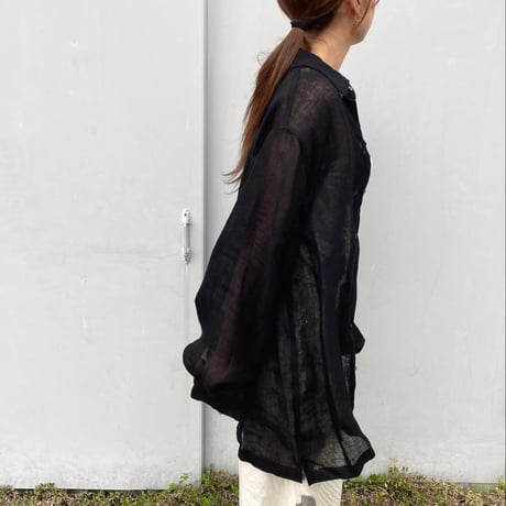 ERiKOKATORi「linen gawze shirts」black.