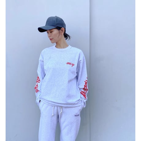 HOLIDAY「SUPER FINE DRY DAMAGE L/S T-SHIRT(FRENDRY HOLIDAY)」s.gray.