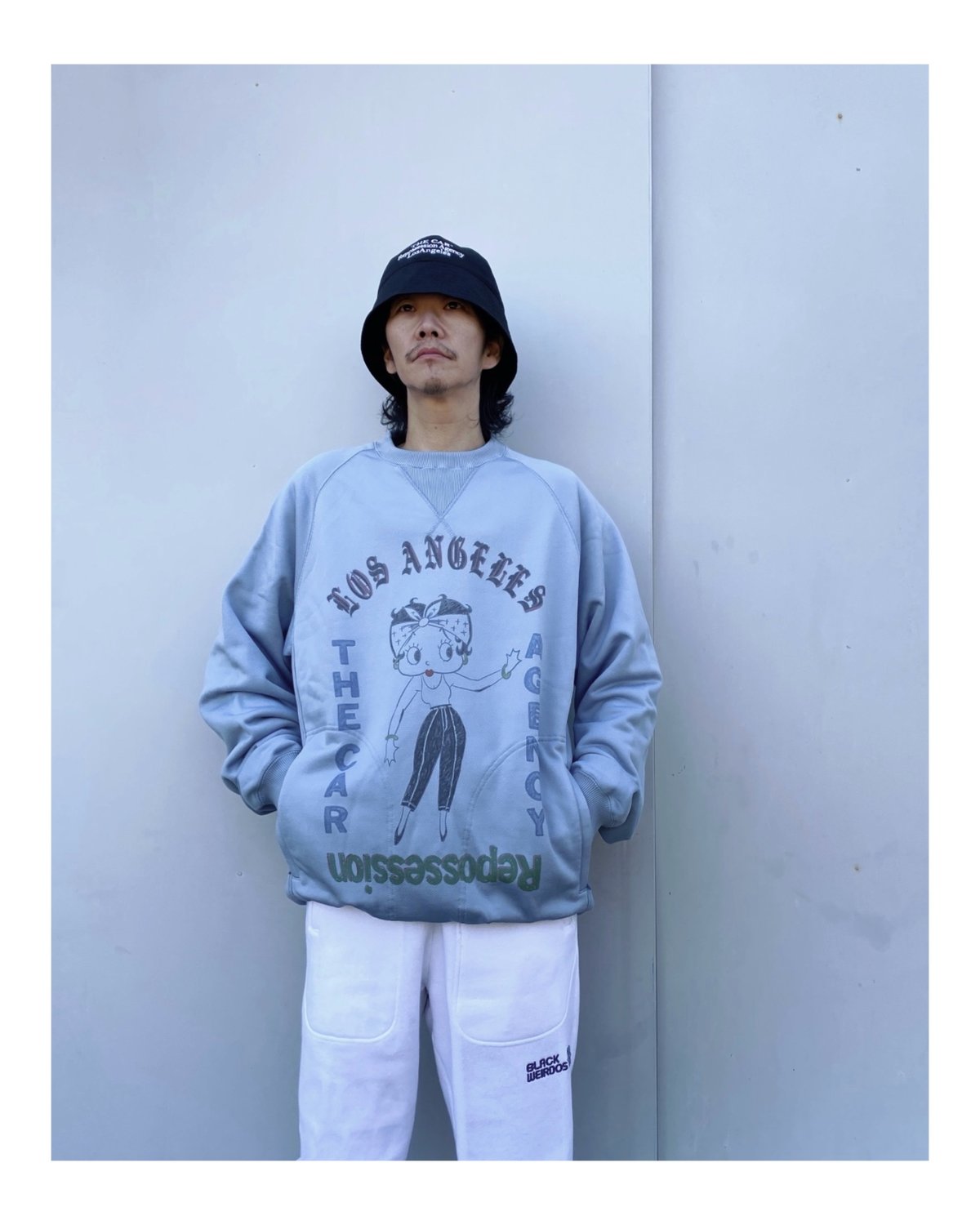 Black Weirdos / CREWNECK SWEAT SHIRT/スウェット/L/BLU/24AW-SW03 BLACK WEIRDOS「Crewneck Sweat shirt (BETTY) 」blu