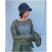 ERiKOKATORi「Linen Gauze See-Thrugh L/S-T」khaki.