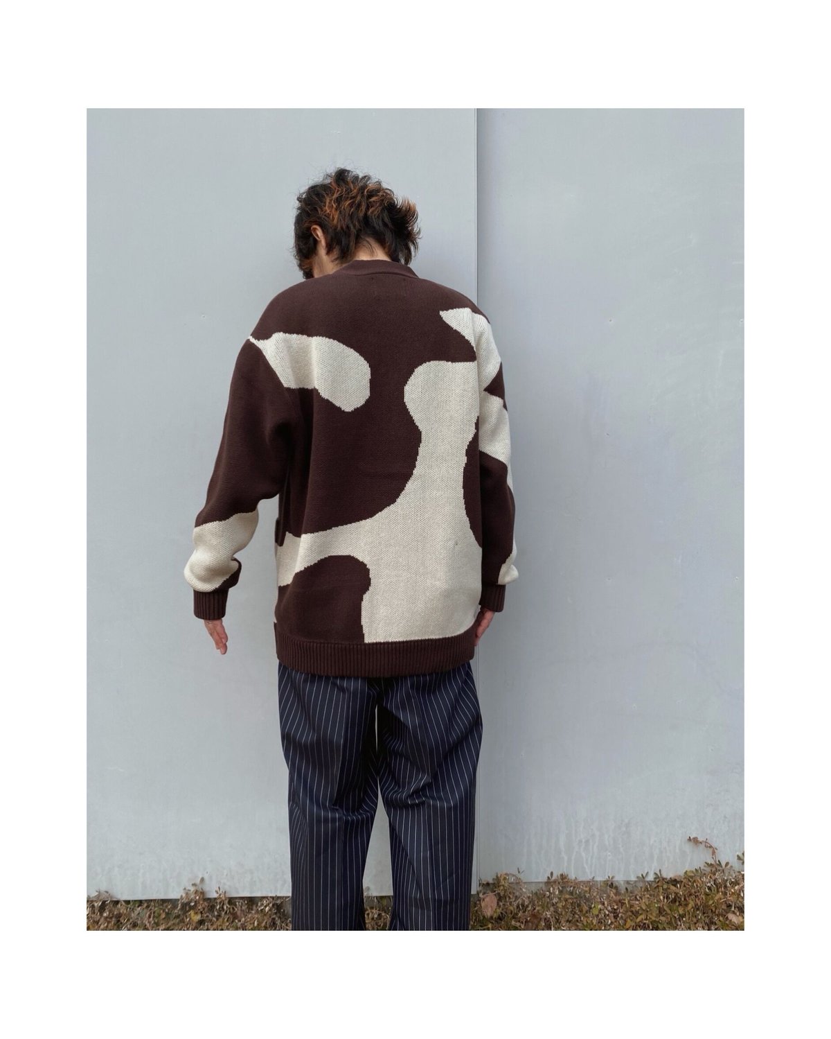 【秋セール】SON OF THE CHEESE Fur Cardigan ブルー SON OF THE CHEESE（サノバチーズ） フリンジニット