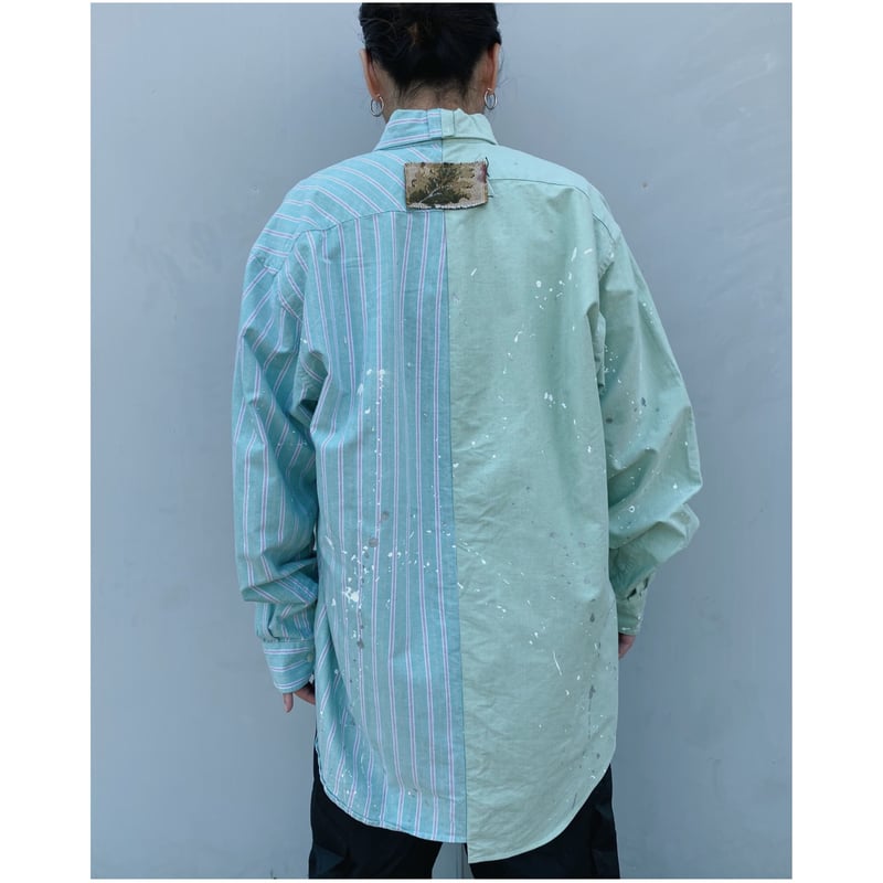 MALION vintage × g.l.c. 「US stripe paint shirt