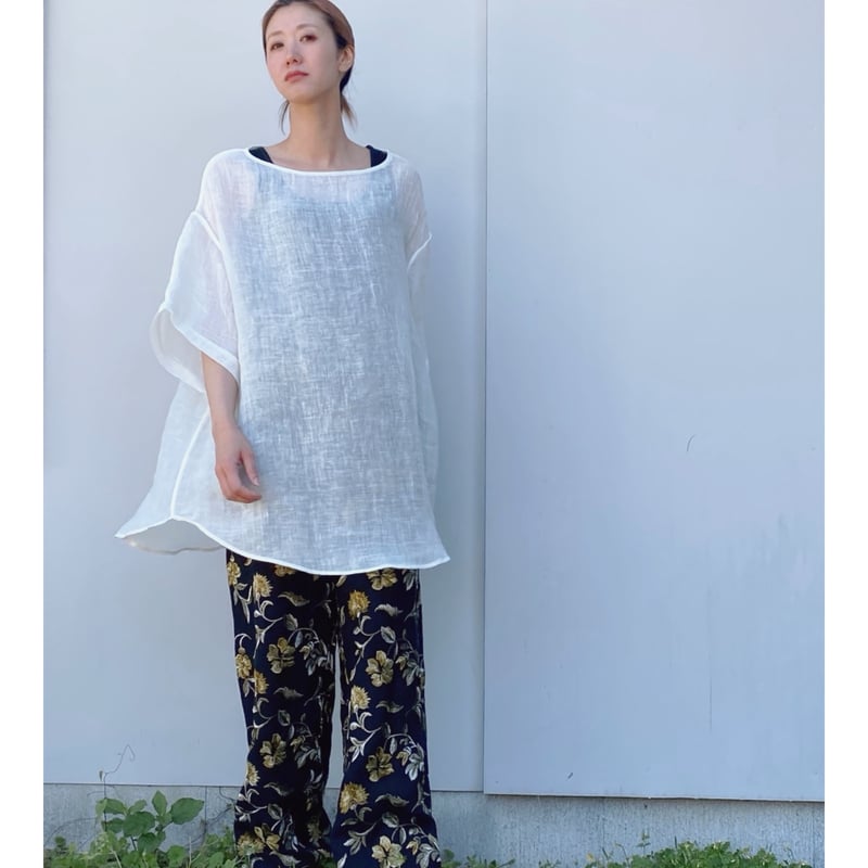 ERiKOKATORi「linen gawze T-shirt」white. | gouter ERiKOKATORi「linen gawze T-shirt」white. | gouter
