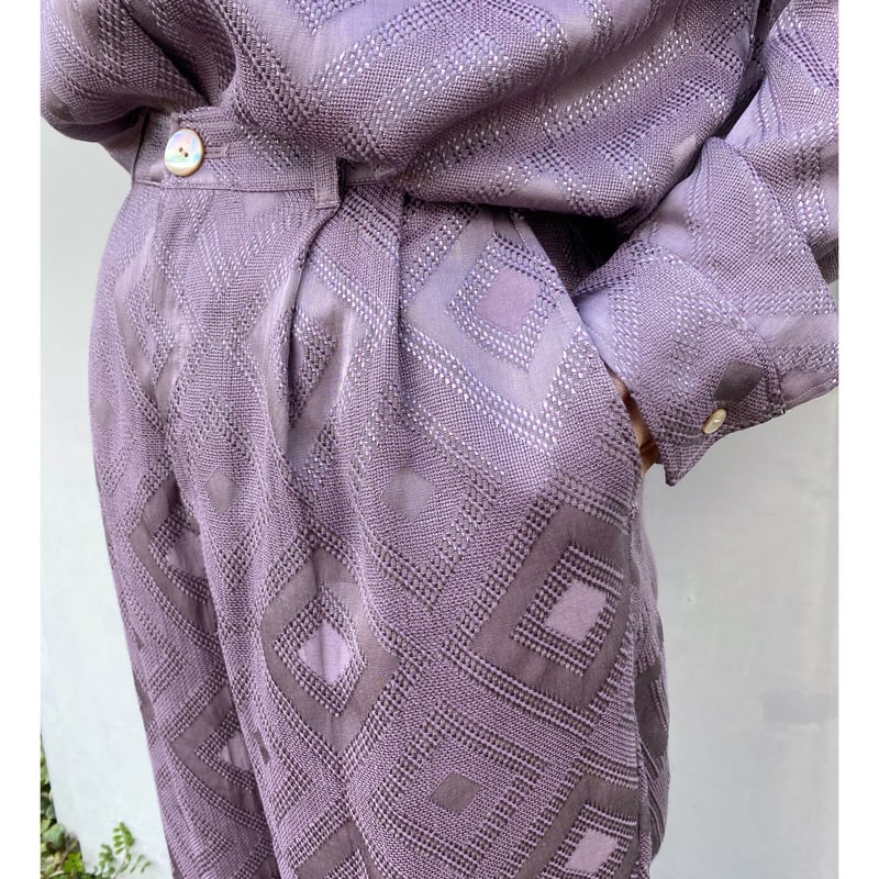ERiKOKATORi「gisha jacquard pants」purple. | gout ERiKOKATORi「gisha jacquard pants」purple. | gout