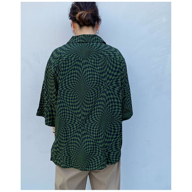 専用！BLACK WEIRDOS チェック柄ネルシャツ BLACK WEIRDOS「Checker Aloha shirt」 green. | gou