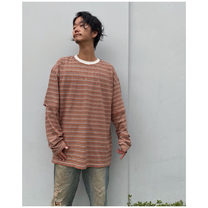 FACCIES Elbow Cut Border 長袖Tシャツ ロンT FACCIES（ファチーズ）の「FACCIES / Vintage Elbow Cut Border