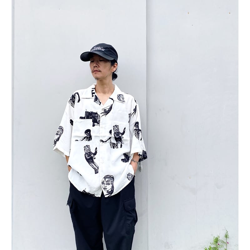 ◎美品レア◎BLACKWEIRDOS 半袖シャツ ホワイト BLACK WEIRDOS「REPO Aloha Shirt」white. | gouter