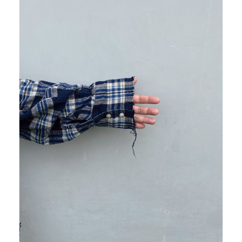 FACCIES「 Used Damage Check Shirt」navy. | gouter
