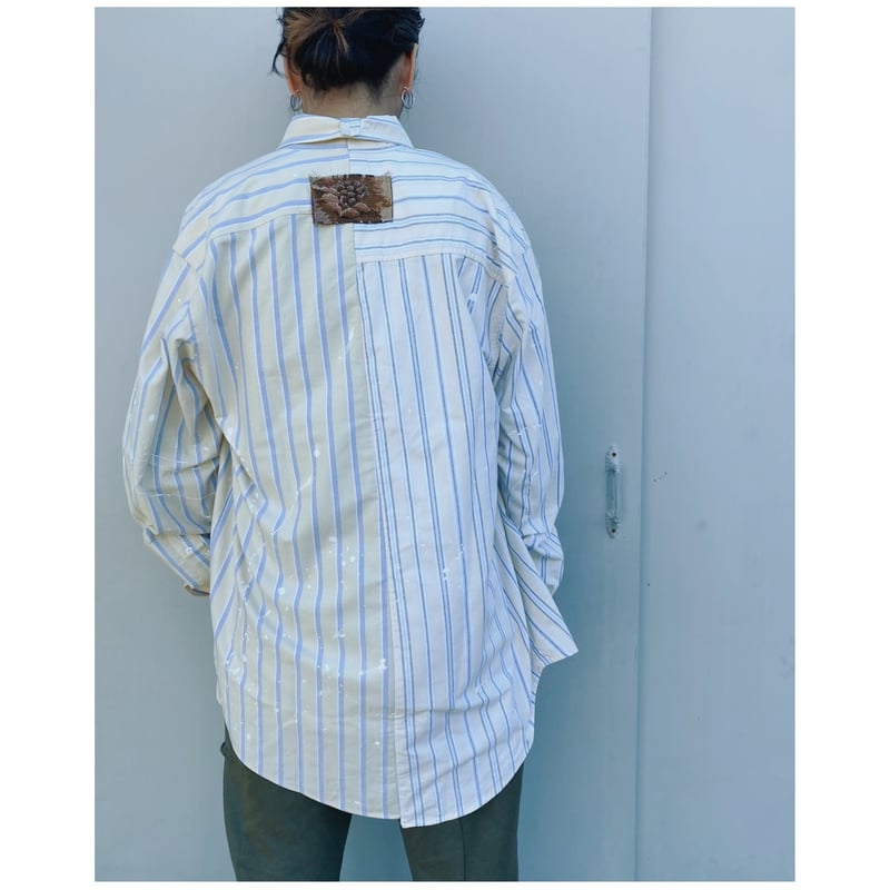 MALION vintage × g.l.c. 「US stripe paint shirt