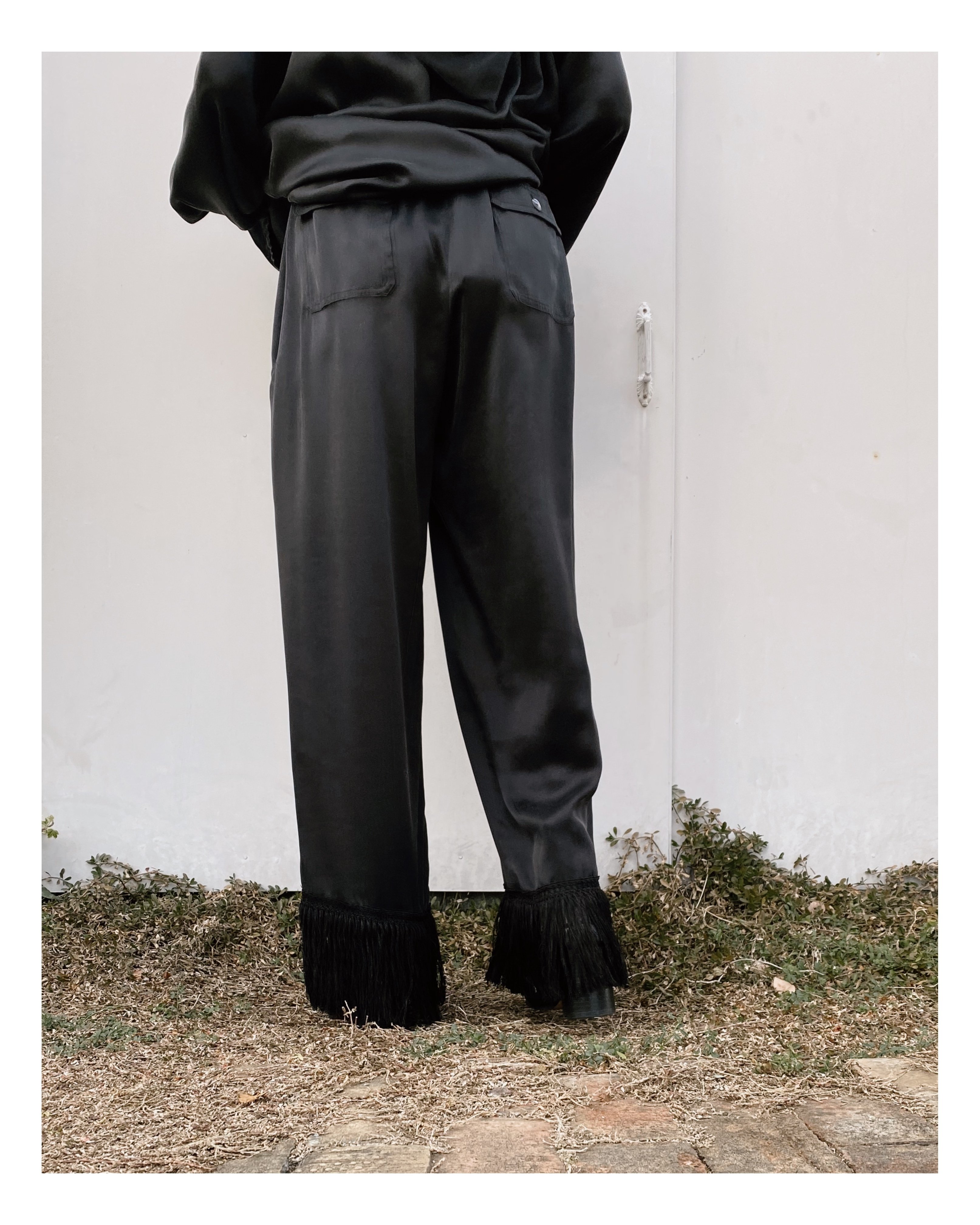 ERiKOKATORi「fringe silk pants」black. | gouter l