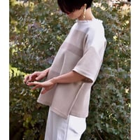 TAN. 「COMBI BORDER TEE」off white