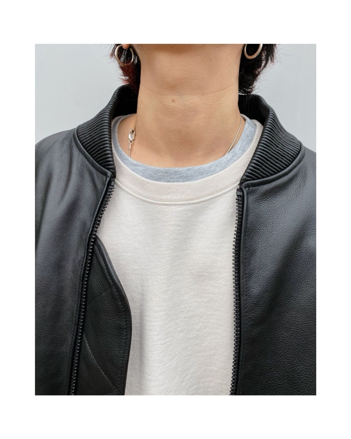 NOTE Ballon Bomber Jacket レザーボンバージャケット-