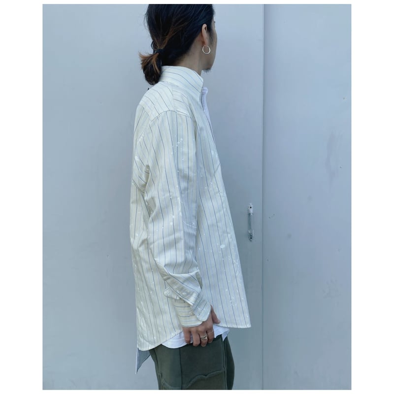 MALION vintage × g.l.c. 「US stripe paint shirt