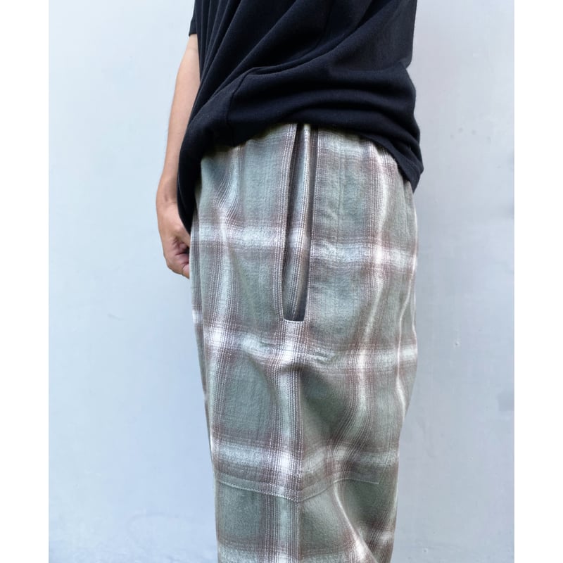 PHINGERIN「NIGHT PANTS NEL OMBRE」gray plaid . | 