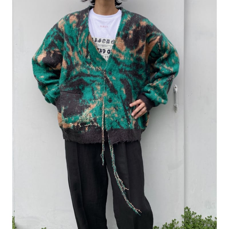 FACCIES「MARBLE PT SHAGGY CARDIGAN 」green. | gou