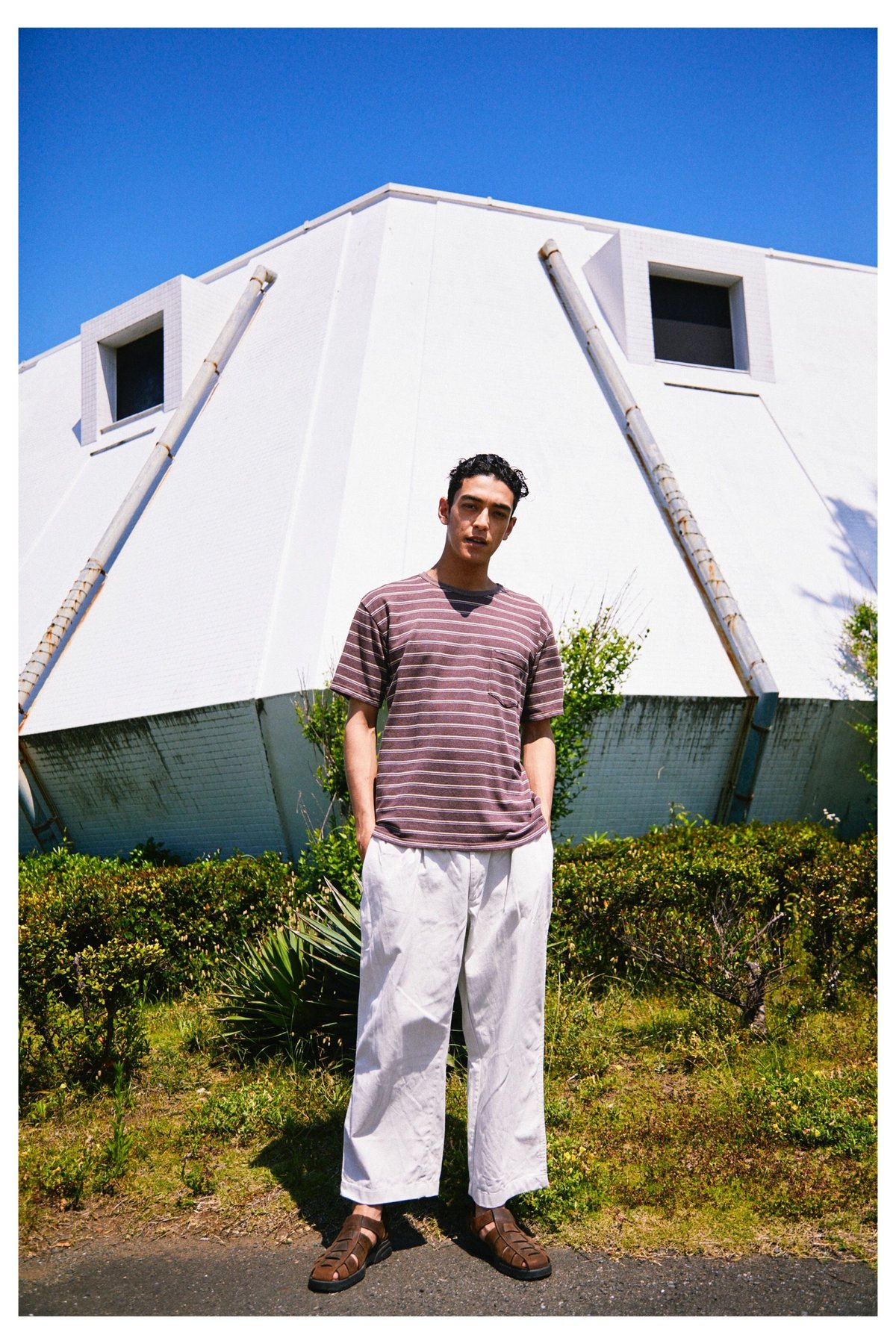 COMFORTABLE REASON「Pique Border S／S Pocket Tee