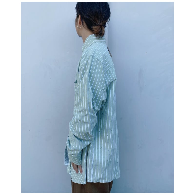 MALION vintage × g.l.c. 「US stripe paint shirt