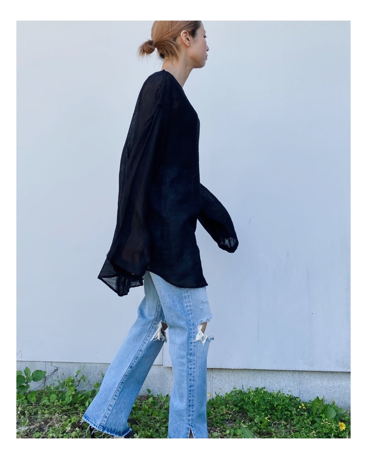 ERiKOKATORi「linen gawze top」black. | gouter le ERiKOKATORi「linen gawze top」black. | gouter le
