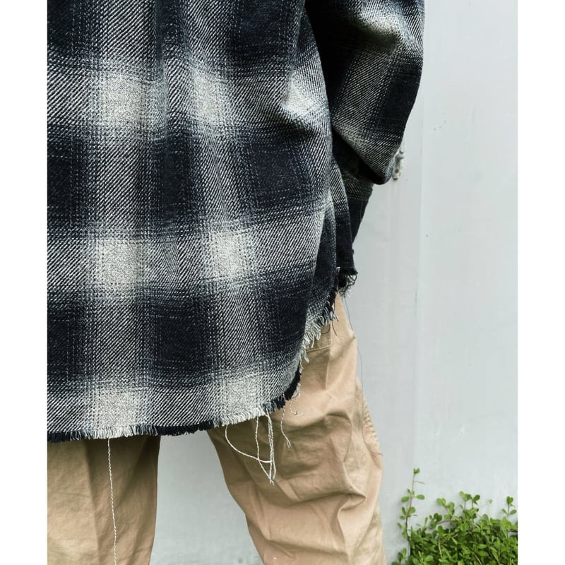 FACCIES「Used Damage Check Shirt」black. | gouter