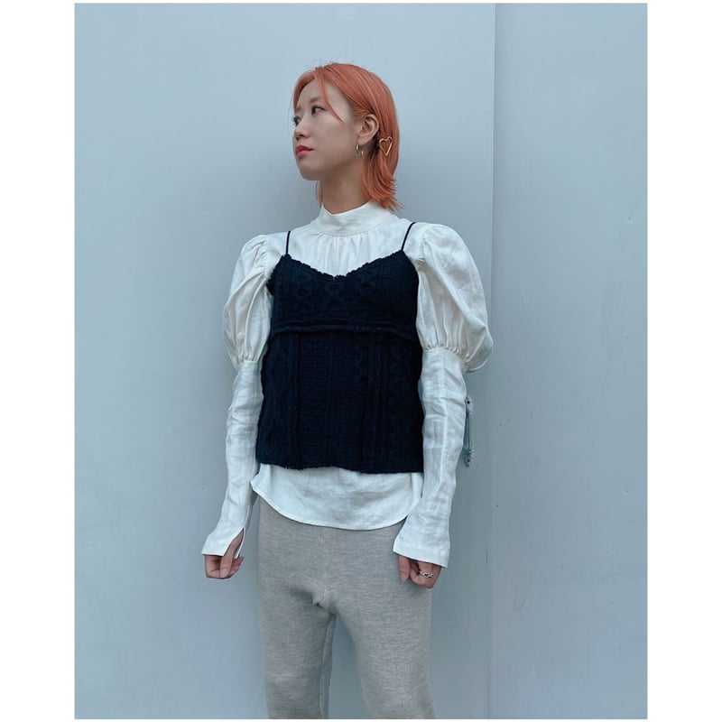 malion vintage マリオンヴィンテージ　ニット MALION vintage「fisherman knit cami」black. | gou