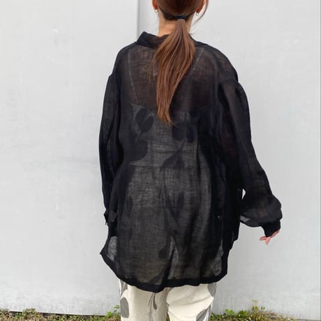 ERiKOKATORi「linen gawze shirts」black.