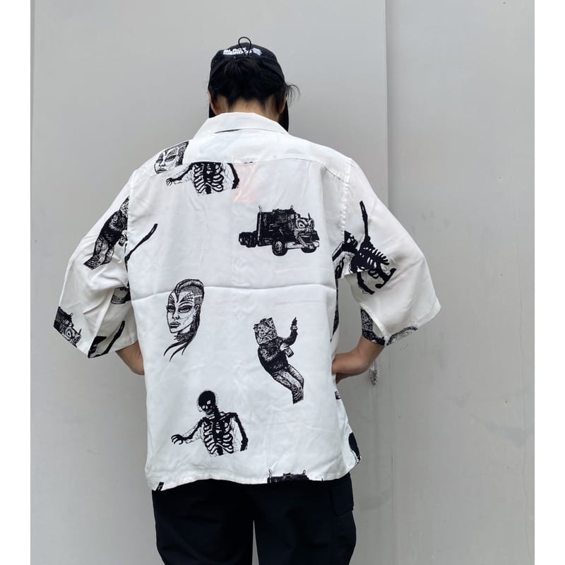 ◎美品レア◎BLACKWEIRDOS 半袖シャツ ホワイト BLACK WEIRDOS「REPO Aloha Shirt」white. | gouter