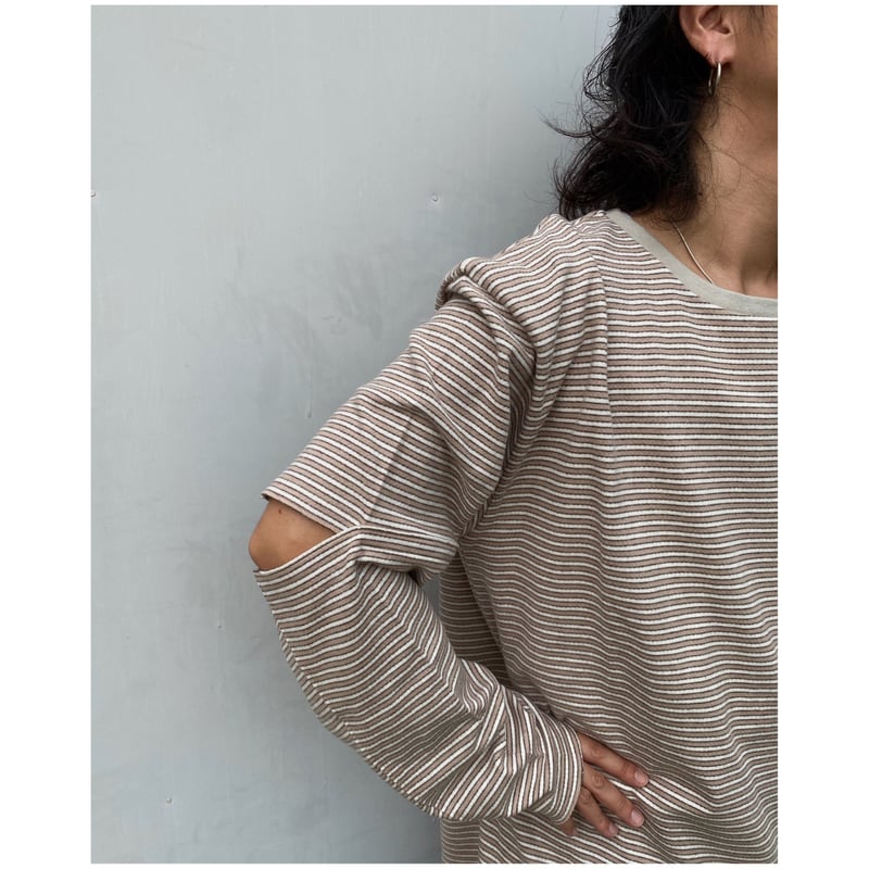 Faccies「ELBOW CUT LONG SLEEVE BORDER」 | gouter Faccies「ELBOW CUT LONG SLEEVE BORDER」 | gouter