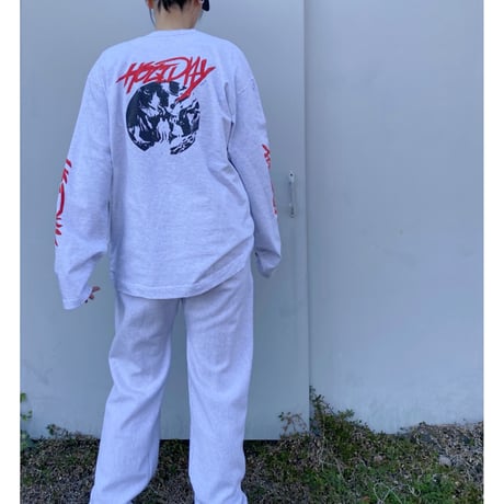HOLIDAY「SUPER FINE DRY DAMAGE L/S T-SHIRT(FRENDRY HOLIDAY)」s.gray.