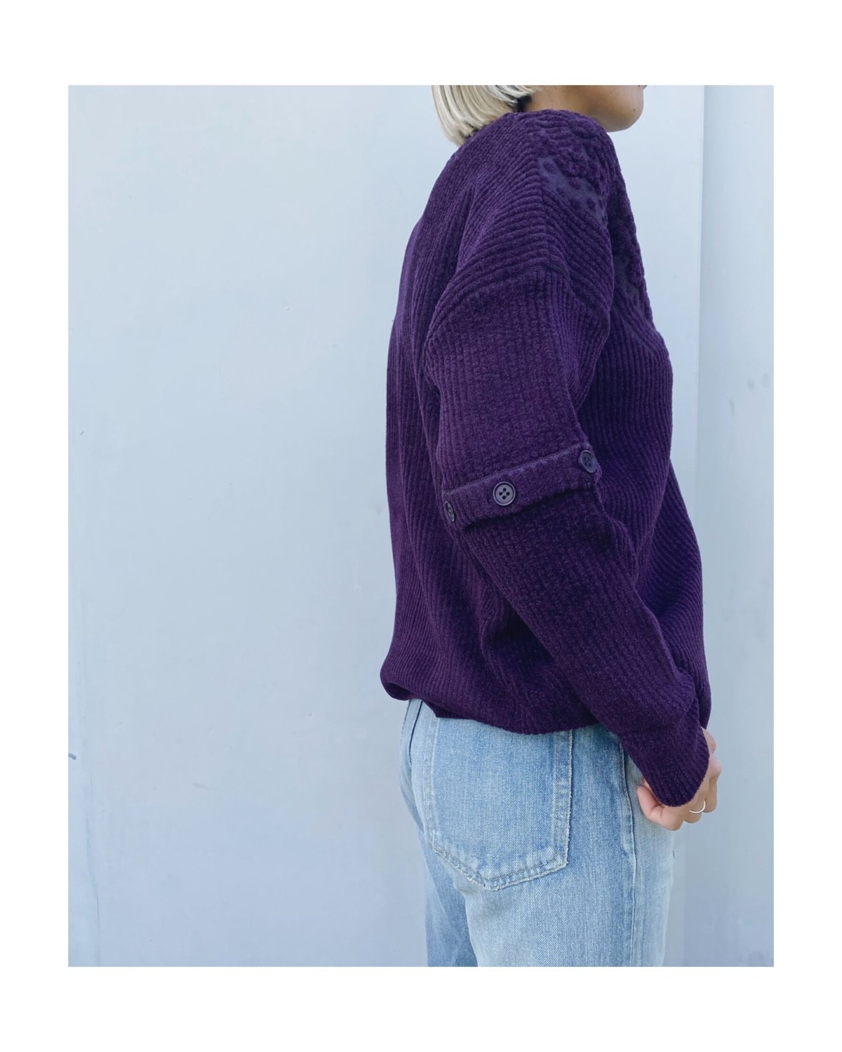 TAN.「FLOWER JACQUARD CARDIGAN」v/purple. | goute