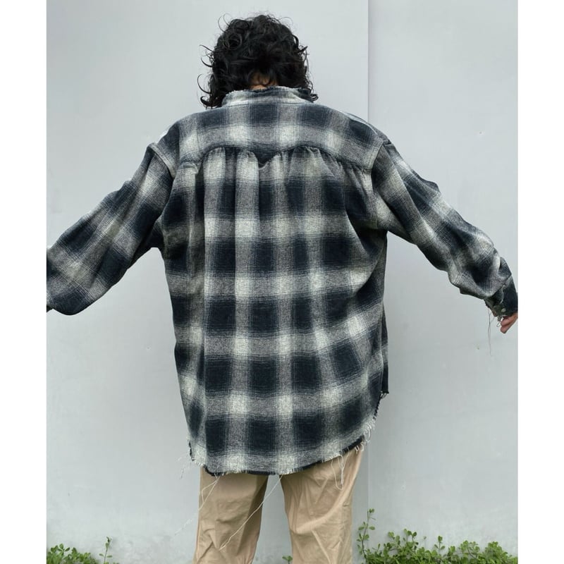 FACCIES「Used Damage Check Shirt」black. | gouter