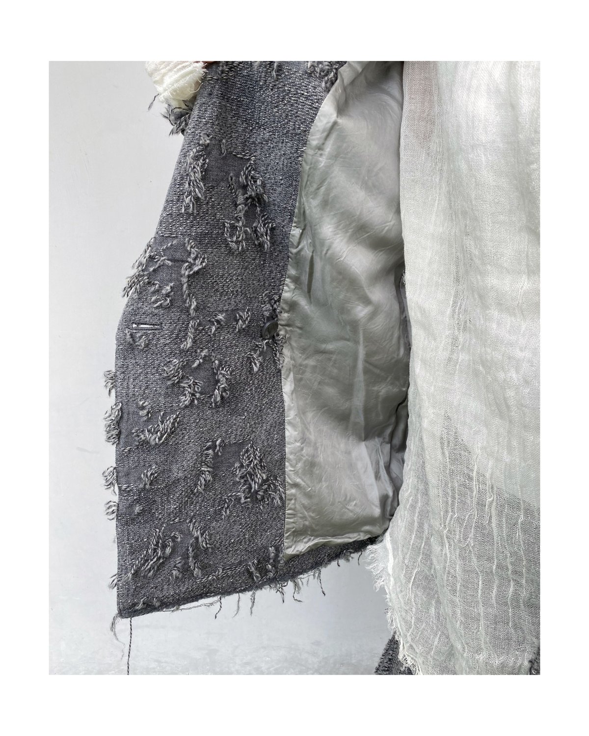 春 ❁ ERIKOKATORI ripped wool w jacket ERiKOKATORi「ripped wool jacket」 | gouter le cab