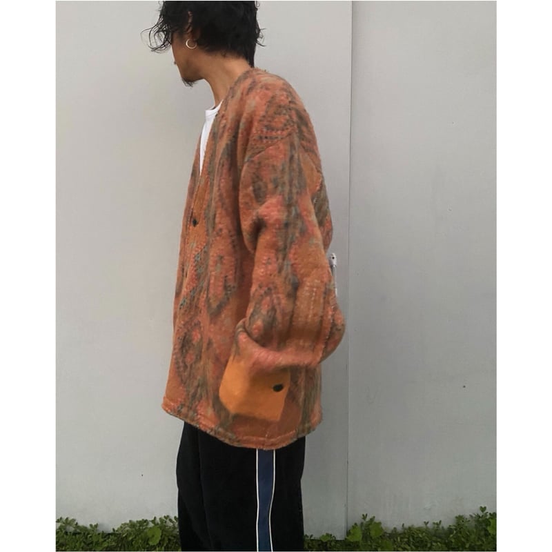 faccies「Mohair Jacquard Cardigan」orange. | gout