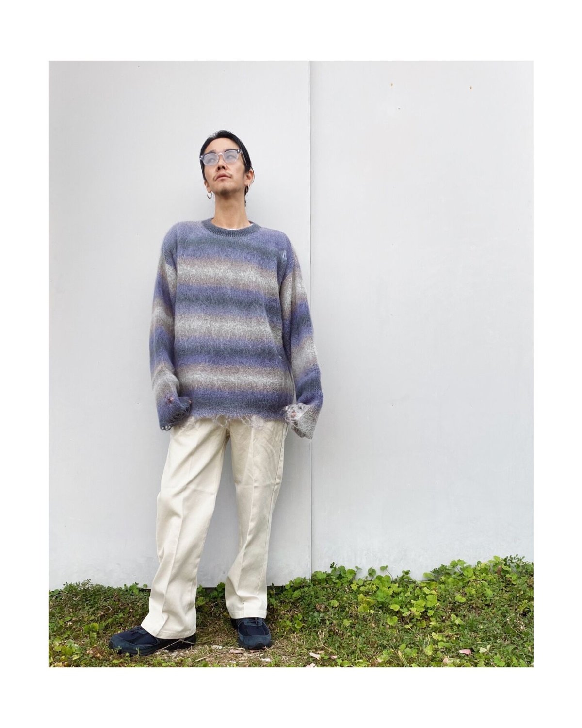 faccies ファッチーズ　モヘア　ダメージ　グラデーション　ボーダー　ニット fit=scale-down,w=1200