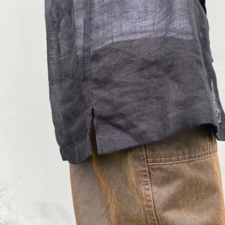ERiKOKATORi「linen gawze shirts」black.