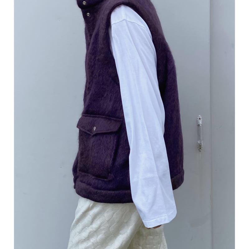 ERiKOKATORi 「flow dye kid mohair vest」purple. | 