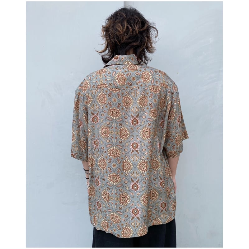 FACCIES「Oriental Pattern Rayon Shirt」B/Green. |...