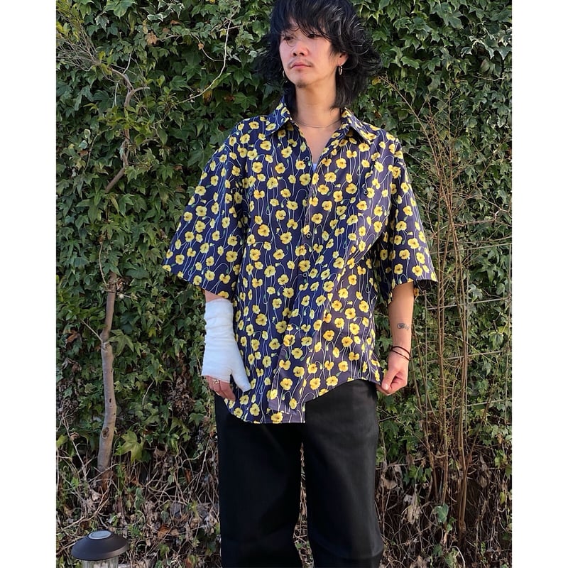 SON OF THE CHEESE「Flower Shirt」navy. | gouter l
