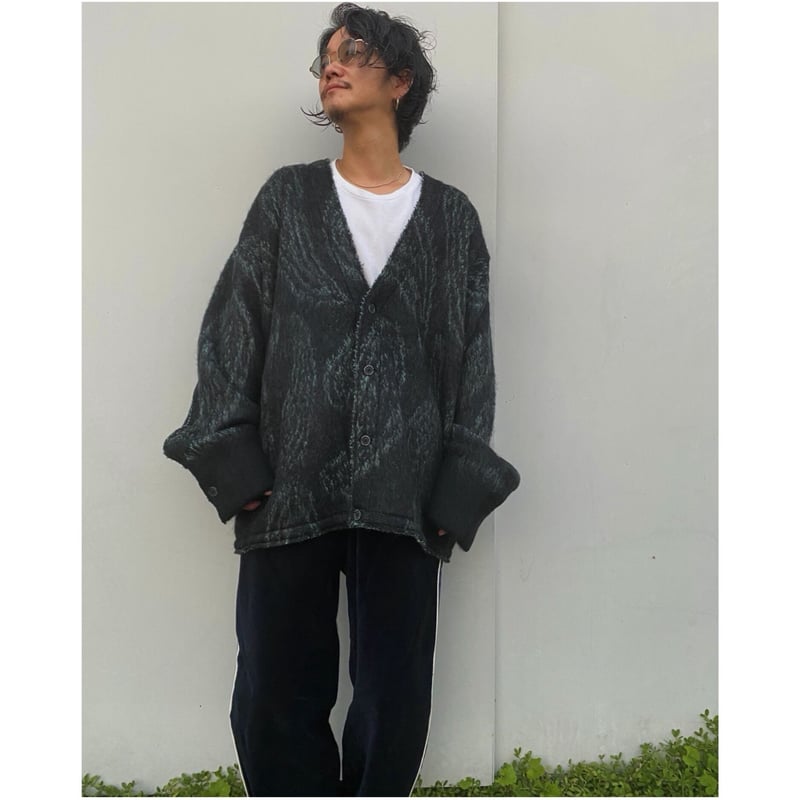 faccies「Mohair Jacquard Cardigan」black. | goute