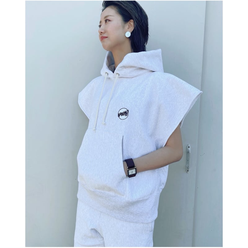 HOLIDAY ULTRA HEAVY SWEAT カットオフフーディ HOLIDAY「ULTRA HEAVY SWEAT CUT OFF HOODIE」h.gray