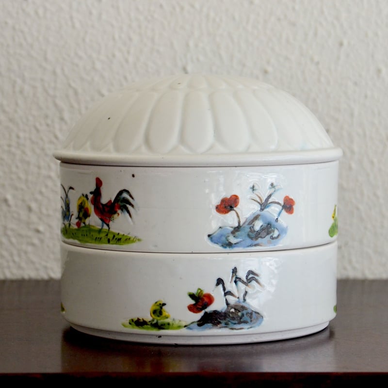 松本郁美貫入色絵二段重箱（女人神）蓋物