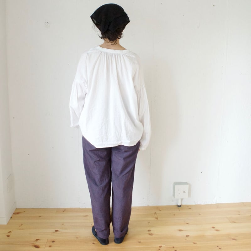 定番】humoresque（ユーモレスク）gather blouseシルクコットン  