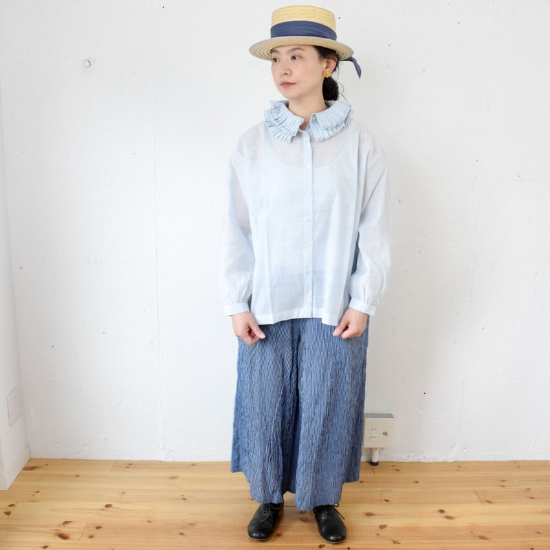 BUNON(ブノン) Frill Collar Blouse コットンシルク フリル衿ブラウス...