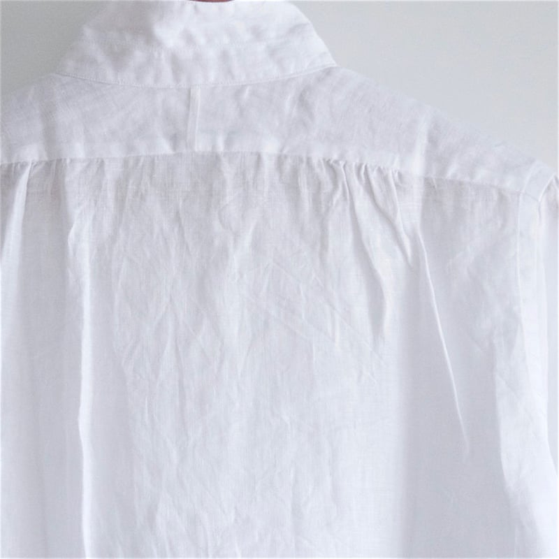 ②ガーデンオブパラダイス イタリア製生地 カンクリーニリネンスタンドカラーシャツ